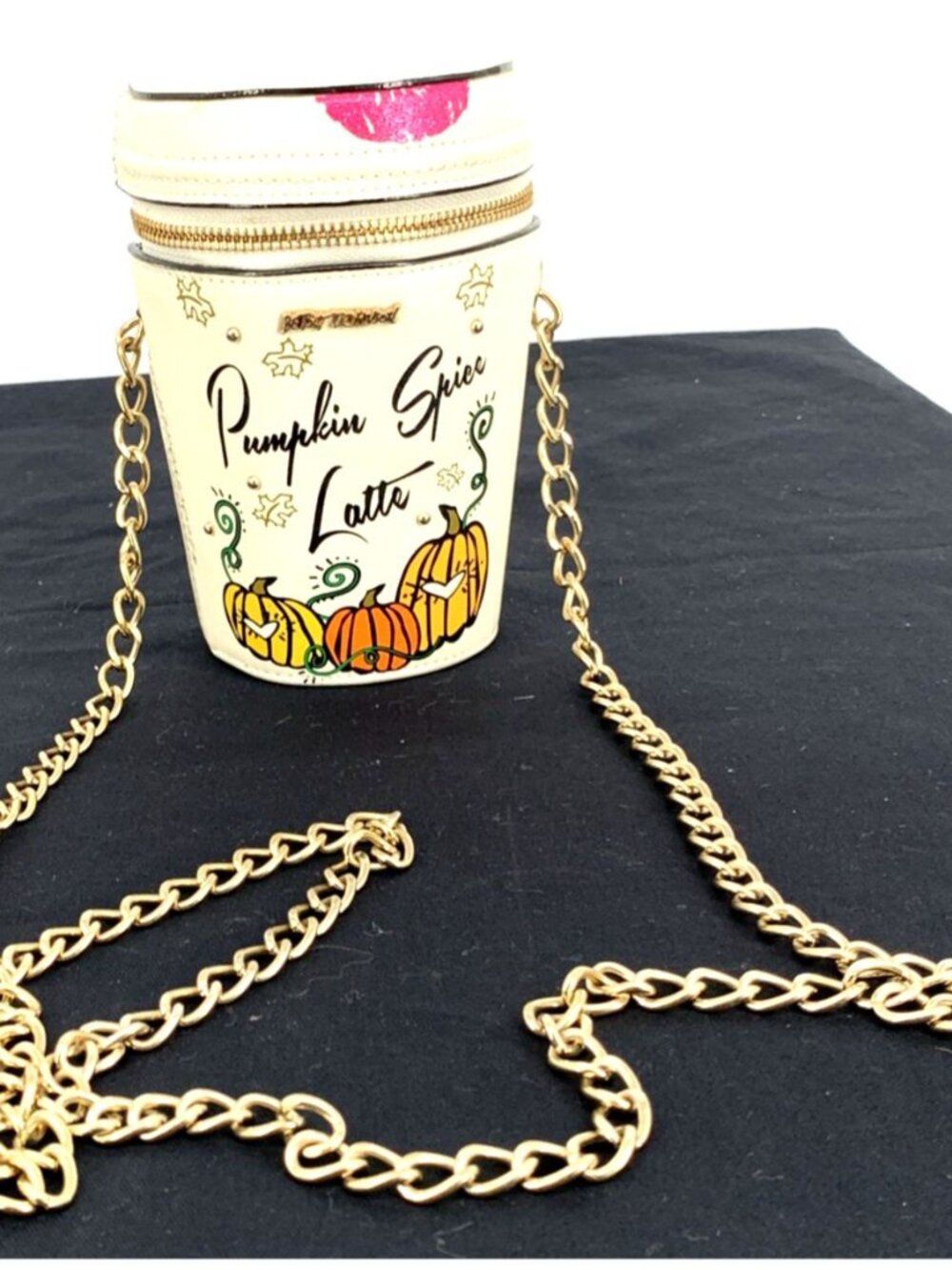 Betsey Johnson Purse Pumpkin Spice Latte Cup Crossbody Bag #Iloveyoulatte
